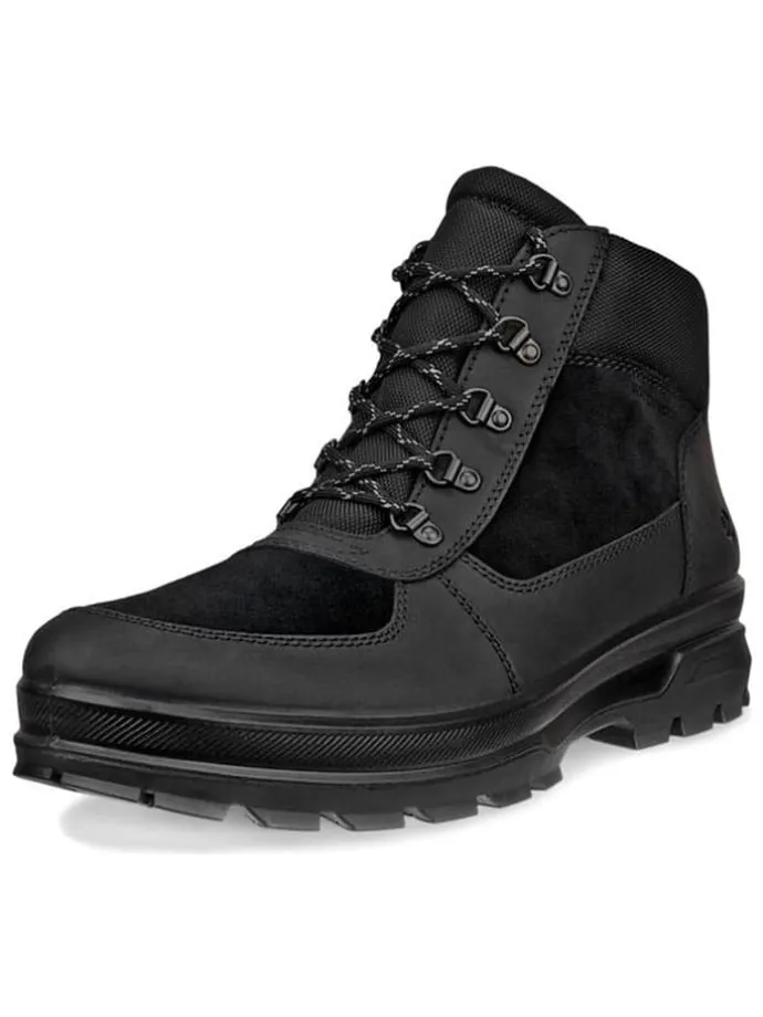 Leder-Boots "Rugged Track" in Schwarz