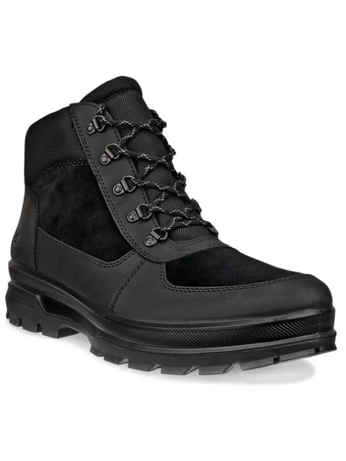 Leder-Boots "Rugged Track" in Schwarz