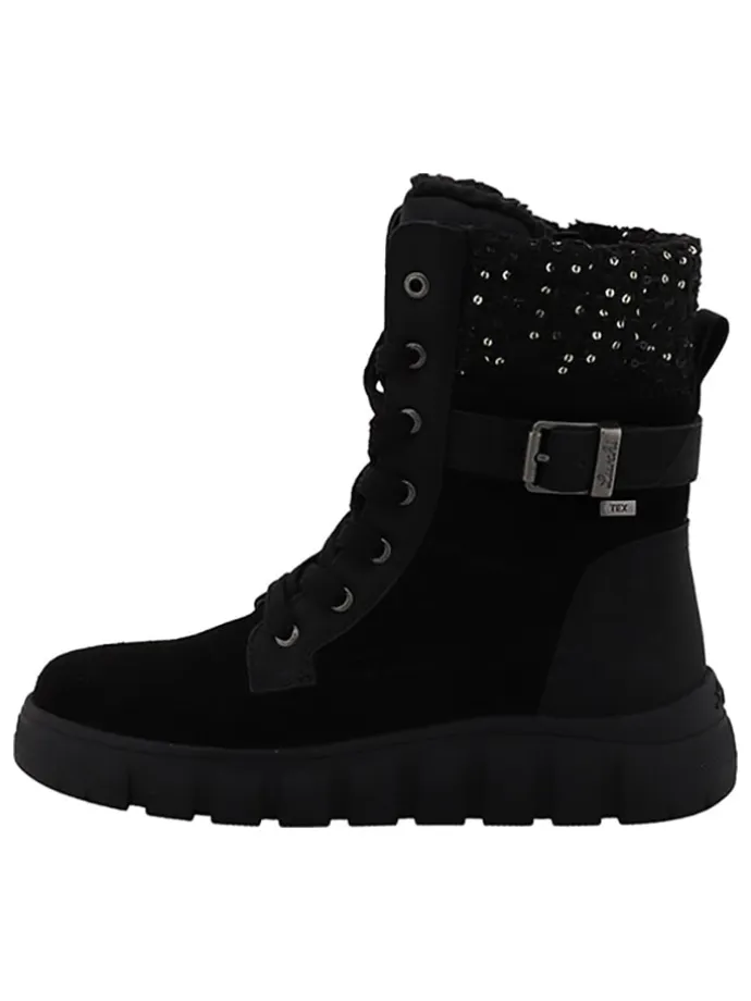 Leder-Boots "Victoria 1" in Schwarz