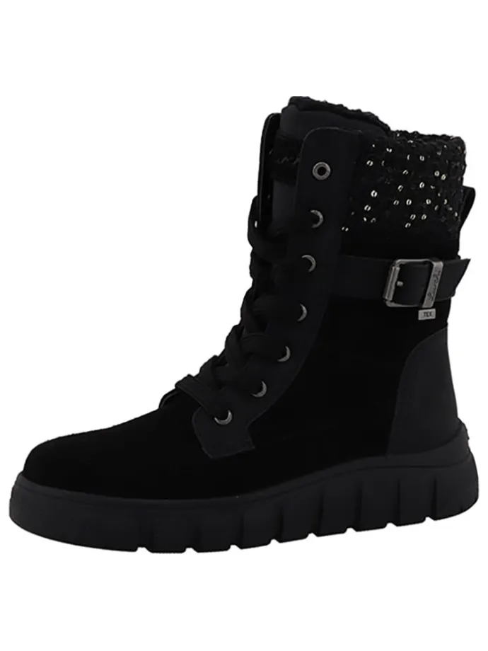 Leder-Boots "Victoria 1" in Schwarz