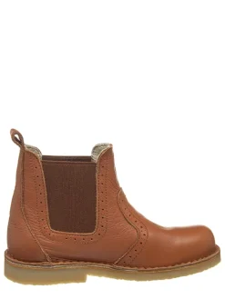 Leder-Chelsea Boots in Hellbraun