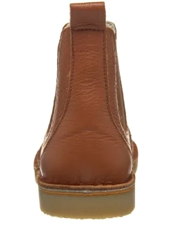 Leder-Chelsea Boots in Hellbraun