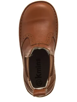 Leder-Chelsea Boots in Hellbraun