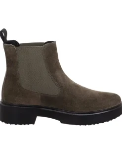 Leder-Chelsea-Boots "Angel" in Khaki