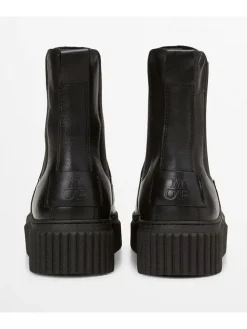 Leder-Chelsea-Boots "Bianca" in Schwarz