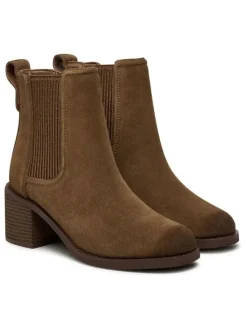 Leder-Chelsea-Boots "Chamberly Top" in Hellbraun