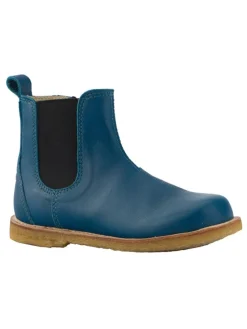 Leder-Chelsea-Boots "Chloe" in Petrol