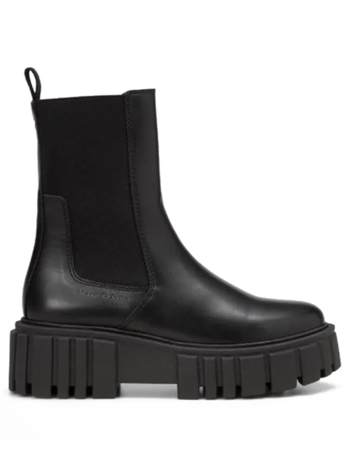 Leder-Chelsea-Boots "Christel" in Schwarz