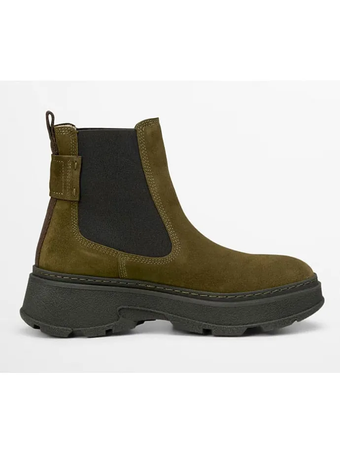 Leder-Chelsea-Boots "Elisa" in Khaki
