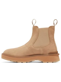 Leder-Chelsea-Boots "Hi-Line" in Beige