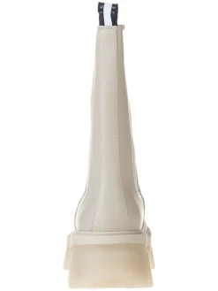 Leder-Chelsea-Boots in Beige