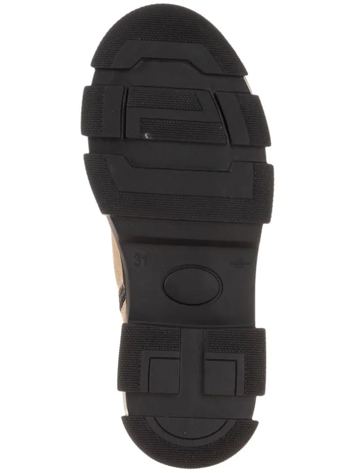 Leder-Chelsea-Boots in Beige