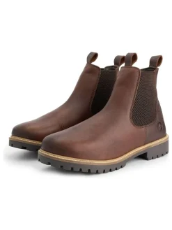 Leder-Chelsea-Boots in Braun