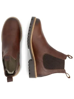 Leder-Chelsea-Boots in Braun
