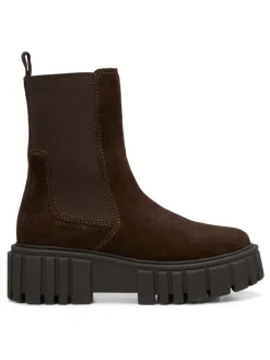 Leder-Chelsea-Boots in Braun