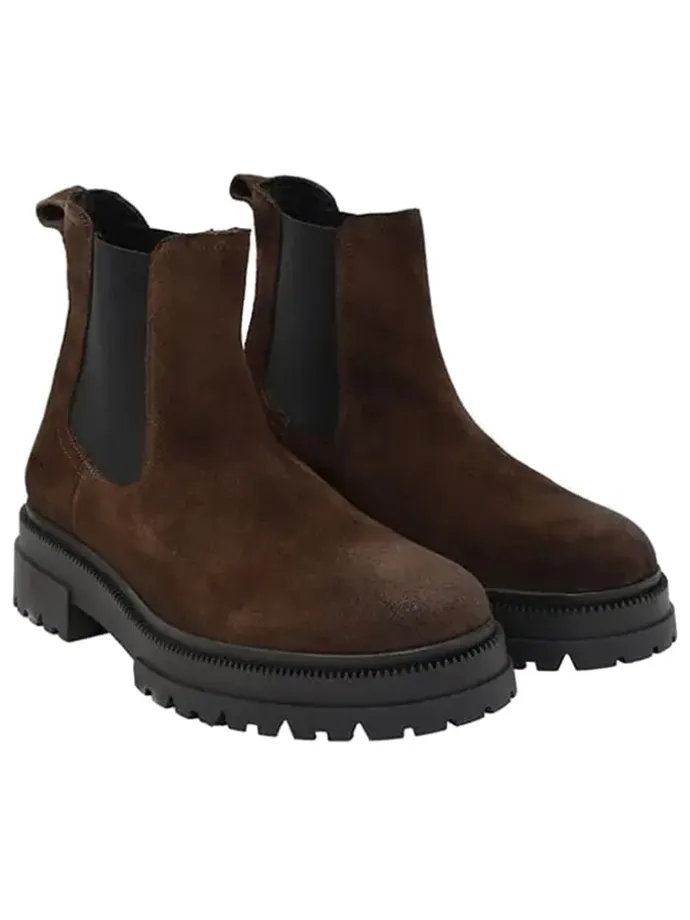 Leder-Chelsea-Boots in Braun