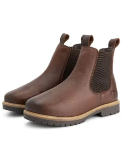 Leder-Chelsea-Boots in Braun