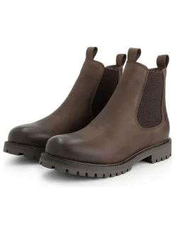 Leder-Chelsea-Boots in Braun