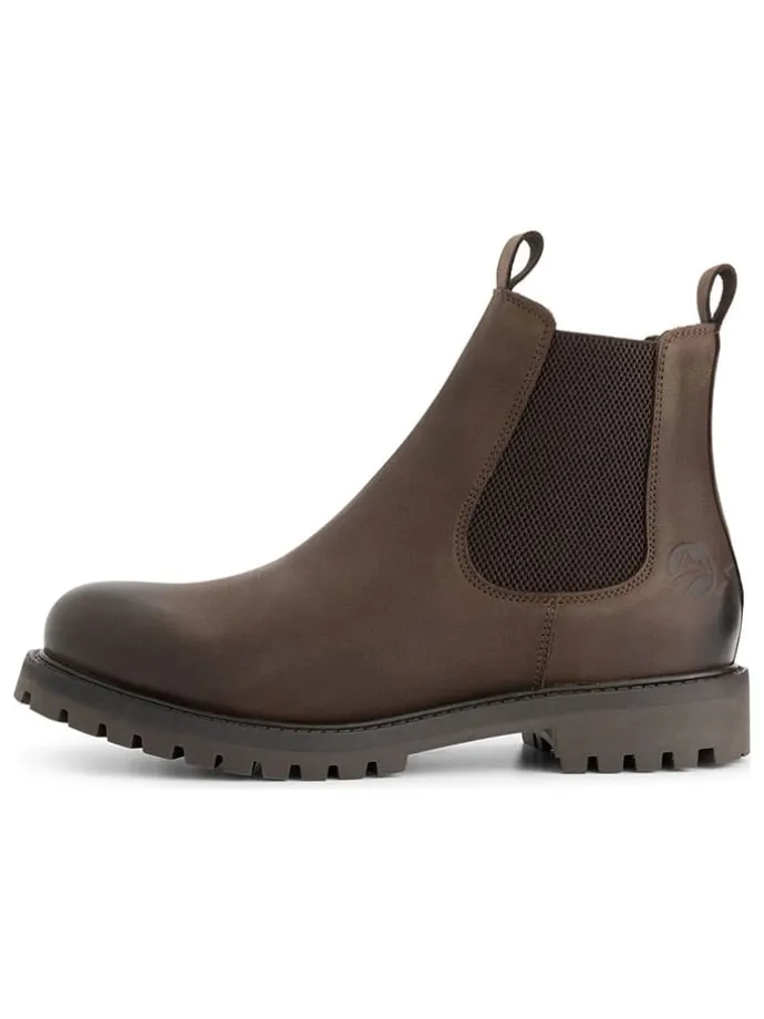 Leder-Chelsea-Boots in Braun