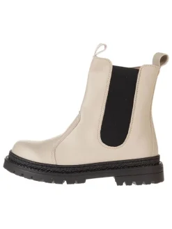 Leder-Chelsea-Boots in Creme
