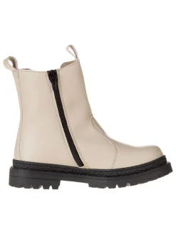 Leder-Chelsea-Boots in Creme