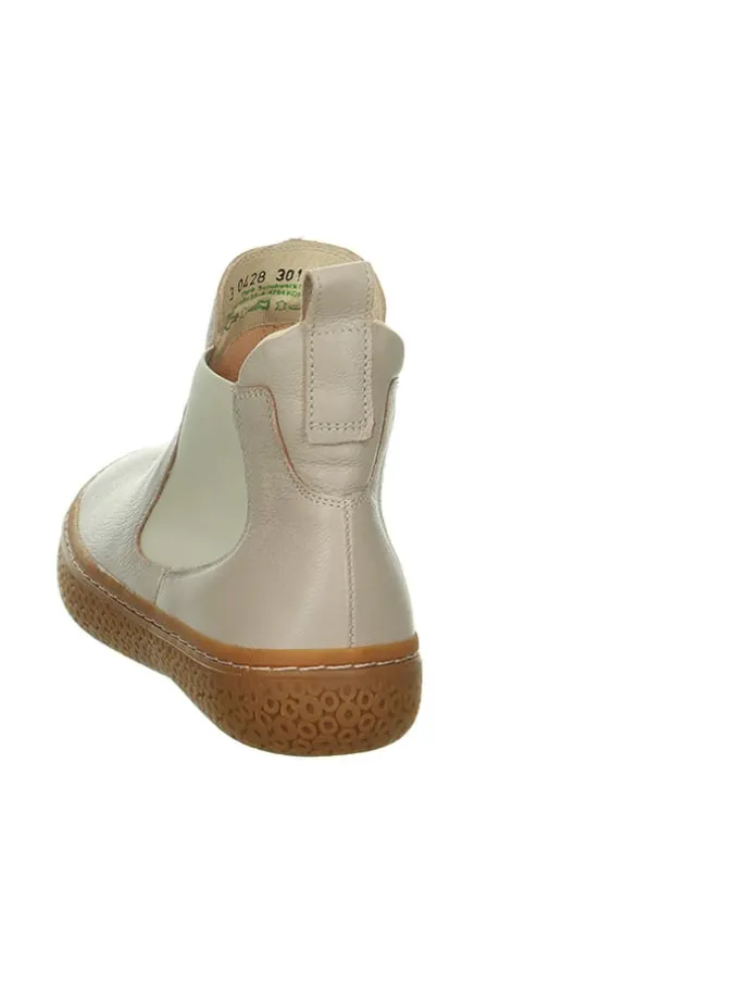 Leder-Chelsea-Boots in Creme