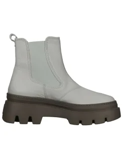 Leder-Chelsea-Boots in Creme/ Taupe