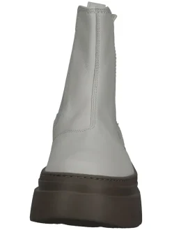 Leder-Chelsea-Boots in Creme/ Taupe