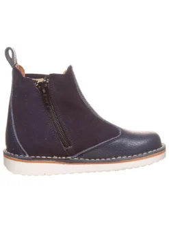Leder-Chelsea-Boots in Dunkelblau