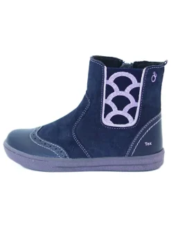 Leder-Chelsea-Boots in Dunkelblau