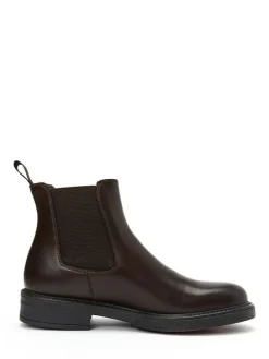 Leder-Chelsea-Boots in Dunkelbraun