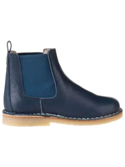 Leder-Chelsea-Boots in Dunkelblau