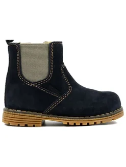 Leder-Chelsea-Boots in Dunkelblau