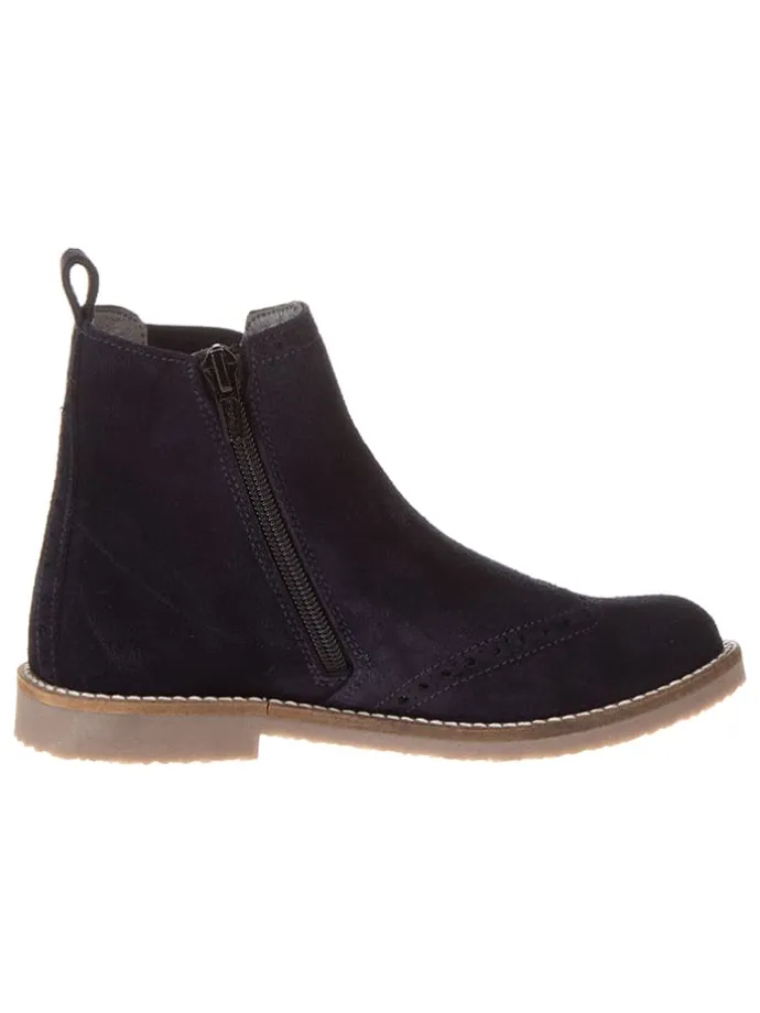 Leder-Chelsea-Boots in Dunkelblau