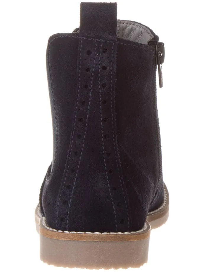 Leder-Chelsea-Boots in Dunkelblau