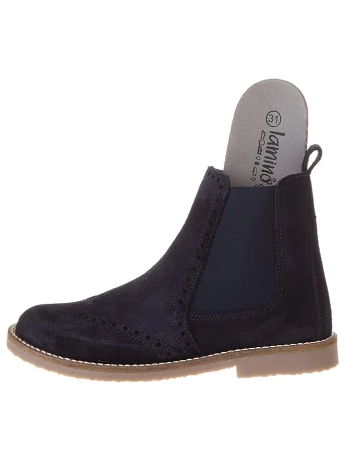 Leder-Chelsea-Boots in Dunkelblau