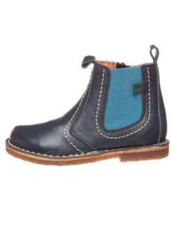 Leder-Chelsea-Boots in Dunkelblau