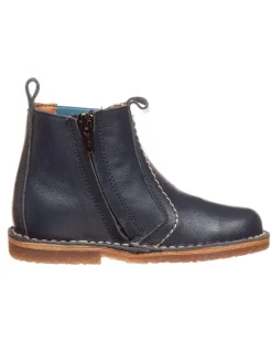 Leder-Chelsea-Boots in Dunkelblau