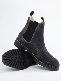 Leder-Chelsea-Boots in Dunkelblau