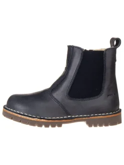 Leder-Chelsea-Boots in Dunkelblau