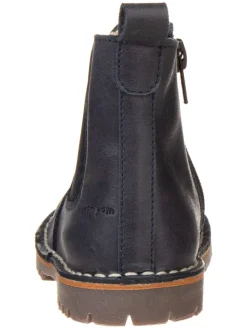 Leder-Chelsea-Boots in Dunkelblau