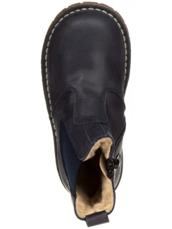 Leder-Chelsea-Boots in Dunkelblau