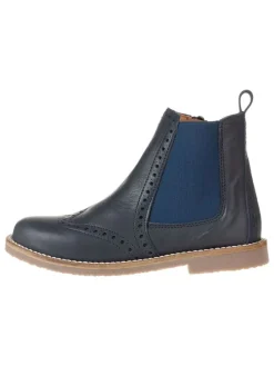 Leder-Chelsea-Boots in Dunkelblau