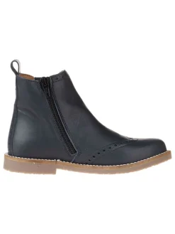 Leder-Chelsea-Boots in Dunkelblau