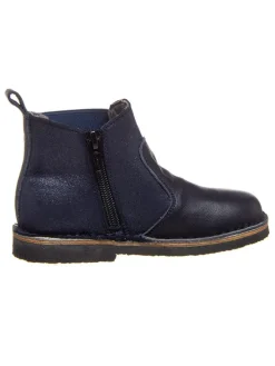 Leder-Chelsea-Boots in Dunkelblau