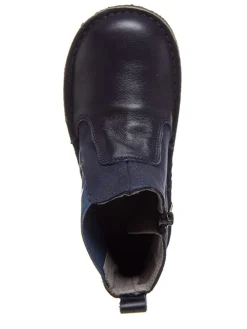 Leder-Chelsea-Boots in Dunkelblau