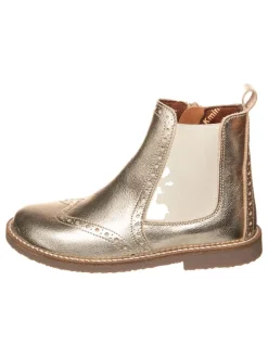 Leder-Chelsea-Boots in Gold