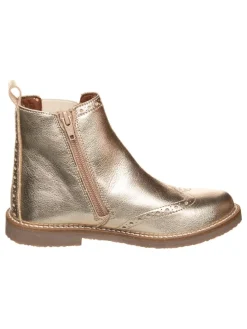 Leder-Chelsea-Boots in Gold