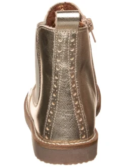 Leder-Chelsea-Boots in Gold