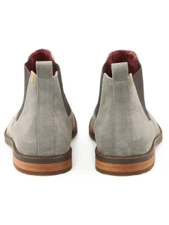 Leder-Chelsea-Boots in Grau